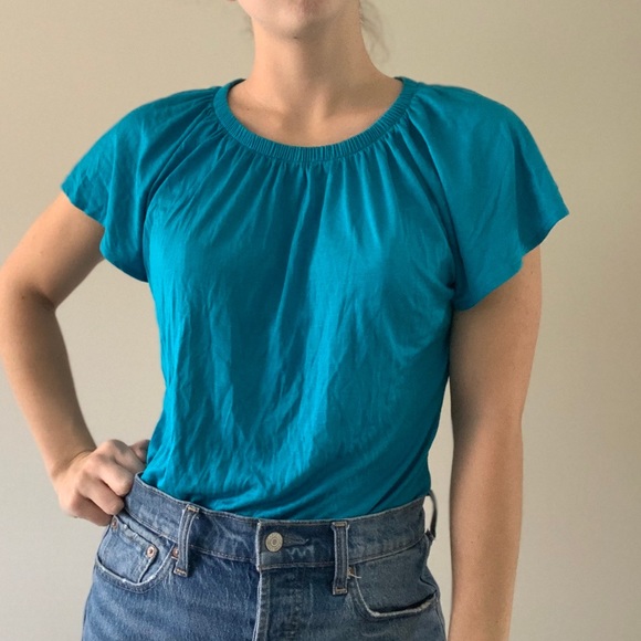 Y2k Banana Republic Silk Flutter Tee 🐬 - Picture 2 of 4